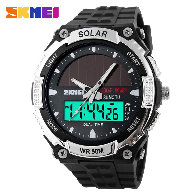 skmei 1049 นาฬิกาดิจิทัลพลังงานแสงอาทิตย์