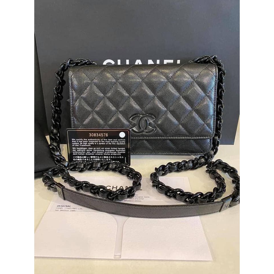 กระเป๋า New chanel woc so black fullset ใบจริง รับประกันของแท้100%