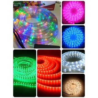 ไฟเส้นสายยาง LED ROPE LIGHT ปลั๊กยาว 10เมตร แสงไฟกระพริบ เปิดค้าง / ปรับจังหวะได้