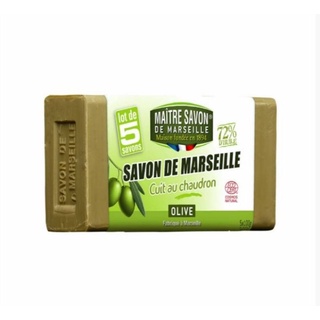 สบู่มาร์เซย์ Savon De Marseille Cuit Au Chaudron Olive Lot De 5 Savons