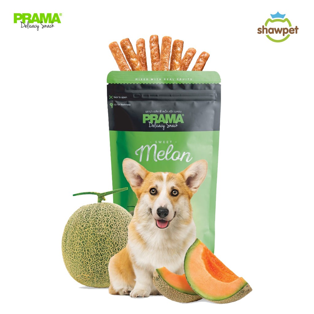 PRAMA Delicacy Snack พราม่า เดลิคาซี่ สแน็ค รสเมลอน ขนมสุนัข ขนาด 70 กรัม