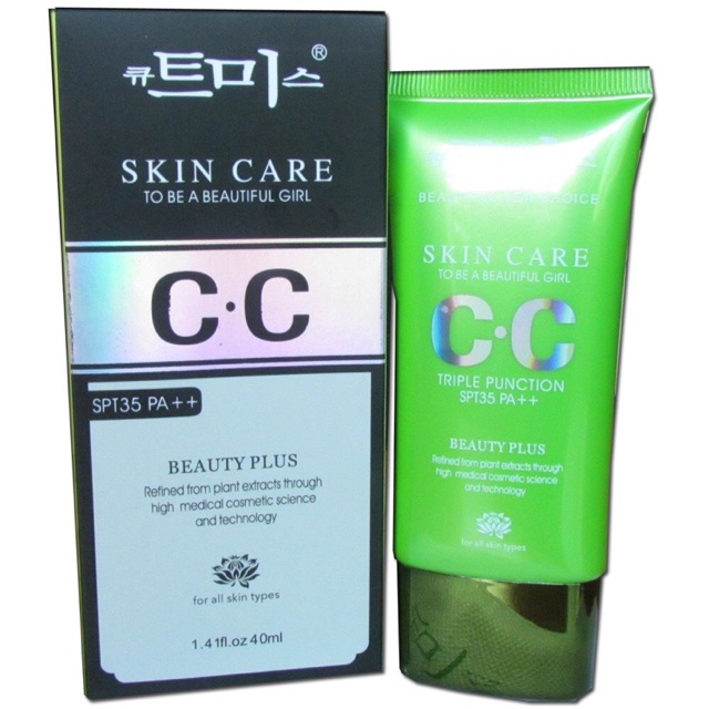 ซีซีน้ำแตกจากเกาหลี CC CREAM triple punction FOR ALL SKIN TYPES 40G. เบสเขียวดั้งเดิม