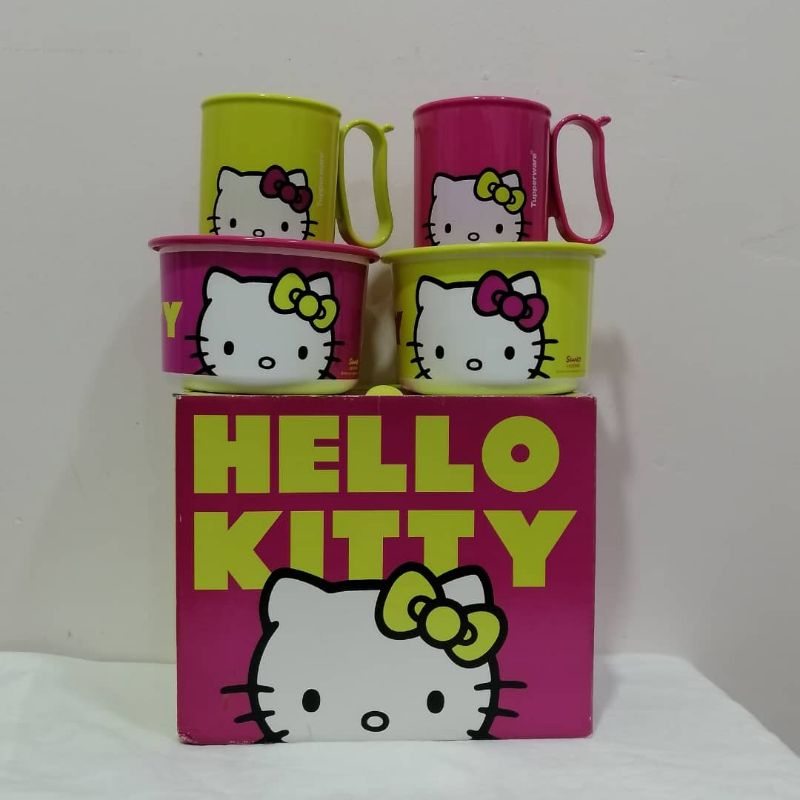 TUPPERWARE ทัปเปอร์แวร์นําโชค ลาย Hello Kitty One Touch And Cup
