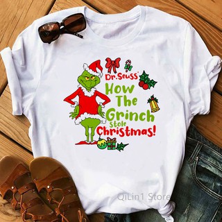 2020 Funny Santa Claus Wear Mask Merry Christmas Tee Female Lovely Basic Tshirt Streetwear Women Graphic T Shirts Grinch