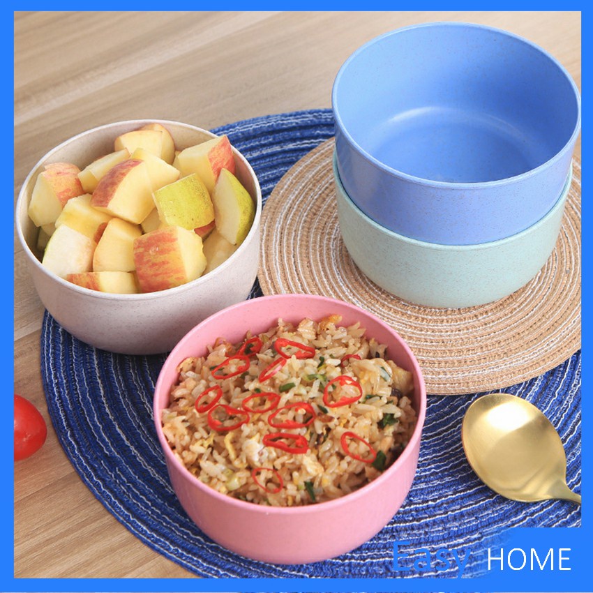 สาลีทรงกลม ปลอดภัยไม่มีสารพิษ ชามข้าวเด็กข้าว วัสดุธรรมชาติ Round plastic bowl