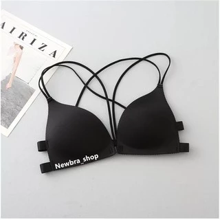 NEWbra(ใหม่/พร้องส่ง#b28)บราไร้โครงไร้ขอบ โกยนมชิด ใส่สบาย สายหลังไขว้Sexy
