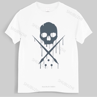 ถูกสุดๆเสื้อยืด ผ้าฝ้าย ทรงหลวม พิมพ์ลาย INKED BLACK SKULL TATTOO INK SCENE สําหรับผู้ชาย