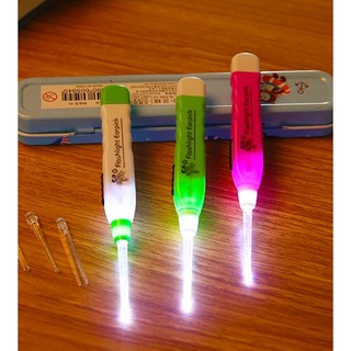 เด็กทำความสะอาดหูช้อน LED Flash Light Ear Wax Curette Picker Visual เด็ก Earpick Eer Wax Dig Remover หูจมูกนวนิยายปากคีบ🙇COD🙇