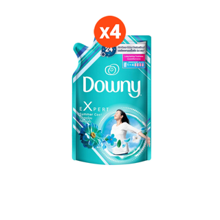 [แพคสุดคุ้ม] Downy ดาวน์นี่ น้ำยาปรับผ้านุ่มสูตรเข้มข้น ถุงเติม กลิ่นซัมเมอร์คูล 510 มล x4 แพ็ค Laundry Softener