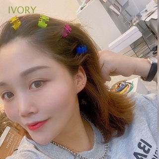 IVORY Sweet Korean Style Hair Clip Geometric Small Side Clip Women Hair Accessories Fashion Design Candy Color Hair Ornament Children All-Match Temperament Double C Hair Claw/Multicolor