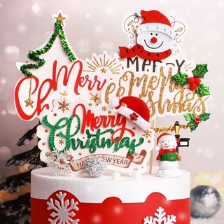 ป้าย Merry Christmas สําหรับตกแต่งเค้กวันเกิดเค้ก