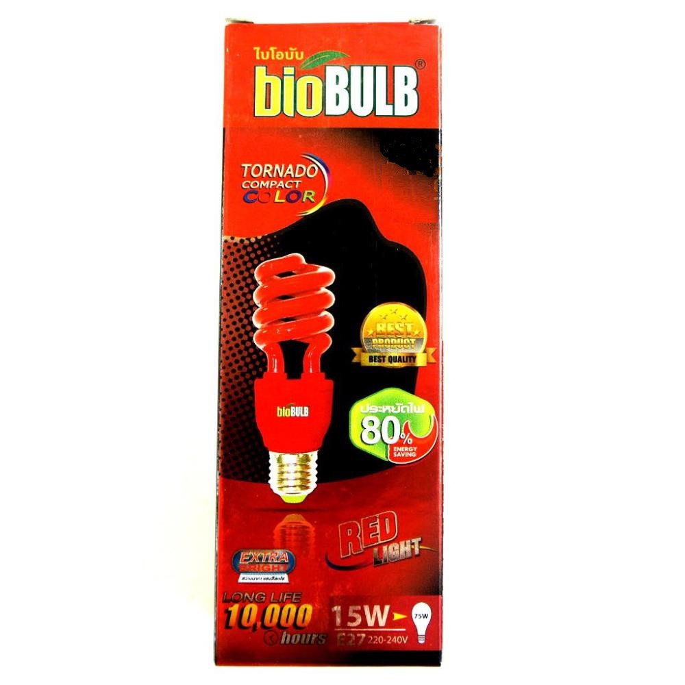 PJR **มีขายส่ง**หลอดไฟทอร์นาโด BioBulb 15W สี