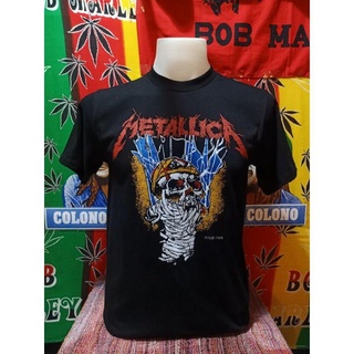 เสื้อวง METALLICA วงร็อค ไม่มีตะเข็บข้าง คอฟิต ป้ายUSA เสื้อวินเทจ เสื้อทัวร์ วงร็อคต่างประเทศ