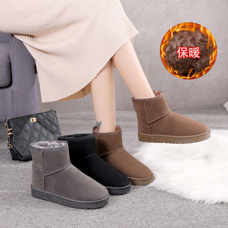 winter boots รองเท้าบูทกันหนาวผู้หญิงหนากันลื่นแฟชั่น 2020 ใหม่รองเท้าผ้าฝ้ายนักเรียนทุกอย่างเข้ากับฤดูหนาวของเกาหลีบวกร
