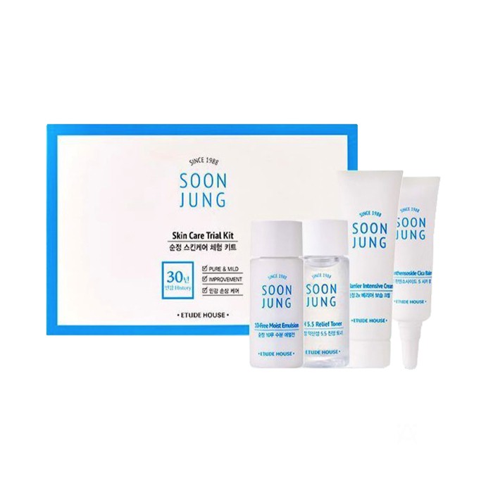 Etude House Soon Jung Skin Care Trial Kit Set (4Items)