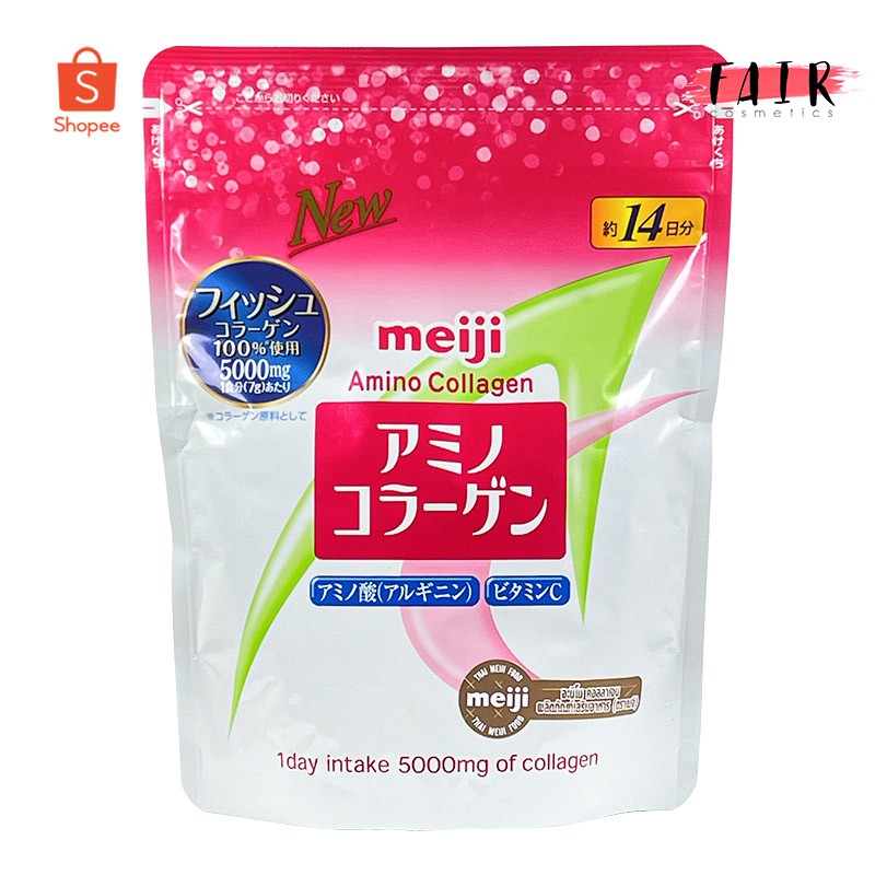 Meiji Amino Collagen 5000 mg. เมจิ คอลลาเจน 98 g.