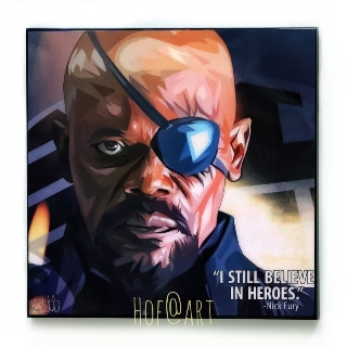 Nick Fury นิค ฟิวรี่ Marvel มาร์เวล Super hero อเวนเจอร์ รูปภาพ​ติด​ผนัง ​pop​ art การ์ตูน กรอบรูป แต่งบ้าน ของขวัญ