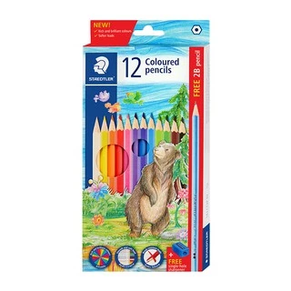 สีไม้ Staedtler รุ่น 143 ลายหมี 12 สี แท่งยาว