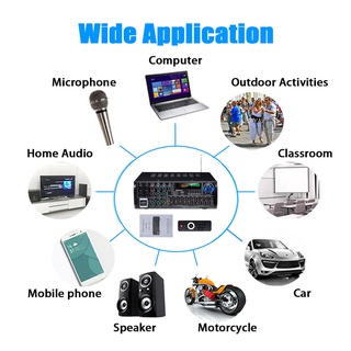 เครื่องขยายเสียงสเตอริโอบลูทูธ DC12V เสียงเซอร์ราวด์ รีโมตคอนโทรล USB SD AMP FM AUX 4 ไมค์ หน้าจอ LCD 2000W สําหรับบ้าน รถยนต์ คาราโอเกะ