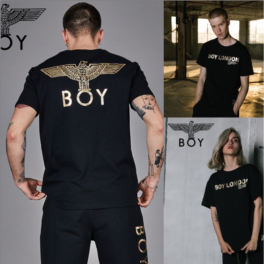 เสื้อยืดแขนสั้น Boy London Fashion Bronzing Printing Couple