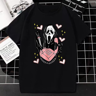 เสื้ เสื้อยืดฮาโลวีน เสื้อยืดฮาโลวีน Women Fashion Punk Clothes Boy Girl Halloween Cool Streetwear Gothic Tops TshirtS-5