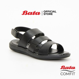 Bata Comfit Mens Mules Sandals รองเท้าแตะรัดส้นสำหรับผู้ชาย รุ่น Cemie สีดำ 8616711