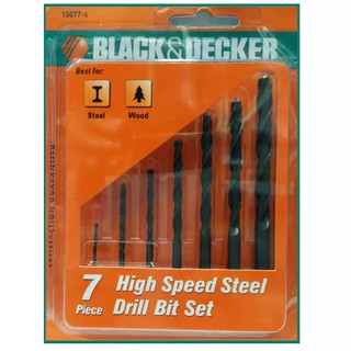 Black&amp;Decker ดอกสว่านเจาะเหล็ก 7 ตัวชุด  