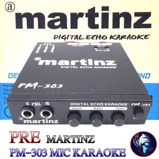 ปรีแอมป์ติดรถยนต์คาราโอเกะ ปรีไมค์ มีปุ่มปรับเสียง Echo MARTINZ PM303 MIC KARAOKE