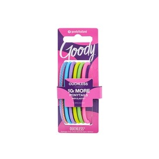 Goody ยางรัดผม 05003 Ouchless,4mm Large Elastics Bright - คละสี (6 ชิ้น )