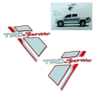 สติ๊กเกอร์ Sticker TRD Sportivo แปะข้างรถ สีเทา แดง