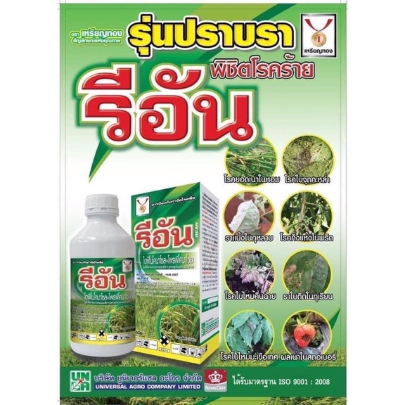 รีอัน รุ่นปราบรา พิชิตโรคร้าย กาบใบแห้ง เมล็ดด่าง (สารแทนอามูเร่) ขนาด500ซีซี