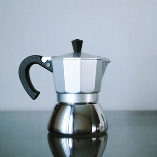 สีเงิน 150 ml. เครื่องชงกาแฟ  กาต้มกาแฟ มอคค่าพอท ฐานสแตนเลส Stainless Moka Pot Espresso