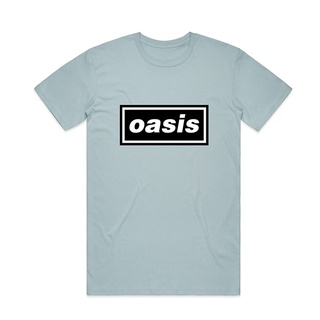 คอตต้อนคอกลมขายดี เสื้อยืดลําลอง แขนสั้น พิมพ์ลายโลโก้ Oasis Liam Noel Gallagher CHhpfo14PDcmei04 สีฟ้า สําหรับผู้ชายS-5