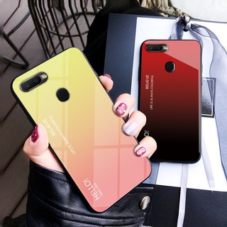 OPPO A92 A52 A7 R17 Pro A3S R11S R9S plus เคสโทรศัพท์ Phone Case Gradient Glass Cases เคสมือถือ