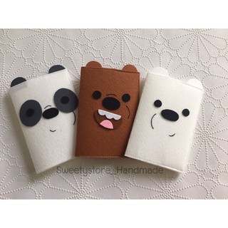 หมีwe bare bears แฮนด์เมดปกพาสปอต/ที่ใส่บัตร/สมุดโน๊ต/กระเป๋าเหรียญ(รอ3-14วัน)