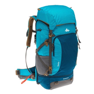 Decathlon FORCLAZ เป้สะพายหลังแบบล็อคได้เพื่อการเดินทางไกลสำหรับผู้หญิงรุ่น Travel 500 ขนาด 50 ลิตร (สีฟ้า)