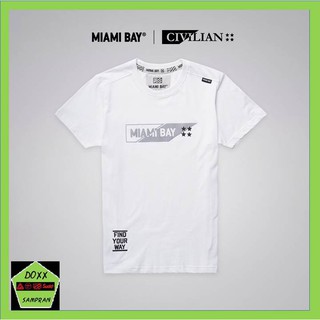 Miami bay เสื้อคอกลมชาย รุ่น Civilian สีขาว