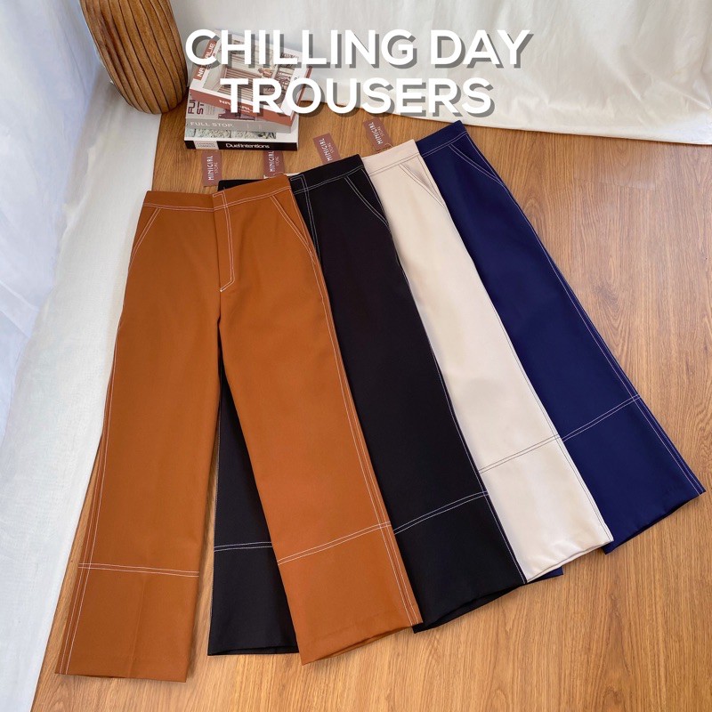 CHILLING DAY TROUSERS (Cream/Brown/Black/Navy)
