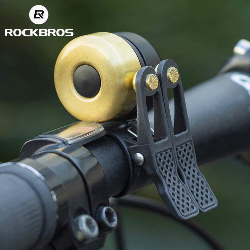 Rockbros แตรกระดิ่งจักรยาน โลหะผสมทองแดง น้ําหนักเบา 2 เสียง ขนาดเล็ก แบบพกพา อุปกรณ์เสริม สําหรับจักรยานเสือภูเขา