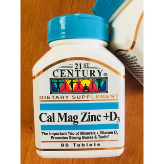 Cal Mag Zinc + D3 90 Tablets (21st century®) #1 Best Seller แคลเซียม แมกนีเซียม สังกะสี +วิตามิน D3 บำรุงกระดูกและฟัน