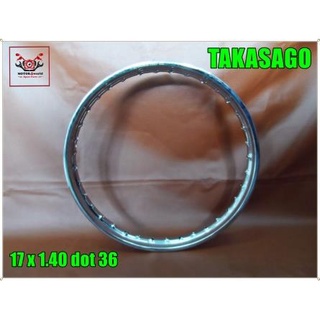 "TAKASAGO" CHROME STEEL WHEEL RIM 17x1.40 (DOT36) for MOTORCYCLE // วงล้อเหล็ก (ชุบโครเมียม) TAKASAGO 17x1.40 (36 รู)