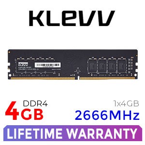 KLEVV 4GB (4GBx1) 2666MHz DDR4 RAM PC (แรมพีซี) (KD44GU481-26N190A)