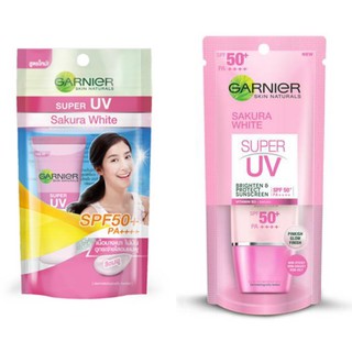 (มี 2 ขนาด) Garnier Sakura White Super UV การ์นิเย่ ซากุระ ไวท์ ซุปเปอร์ ยูวี เอสพีเอฟ50+/พีเอ++++