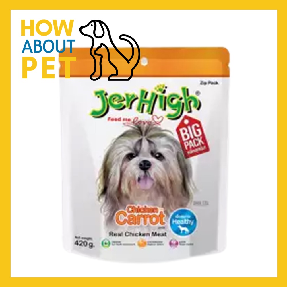 Jerhigh Stick เจอร์ไฮ ขนมสุนัข รสแครอท 420 กรัม (1ห่อ) Jerhigh Stick Dog Snack Dog Treat Carrot Stick 420g (1 bag)
