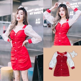 Laila brand SET นี้น่ารักสุดปัง Mini Dress ทรงย่น