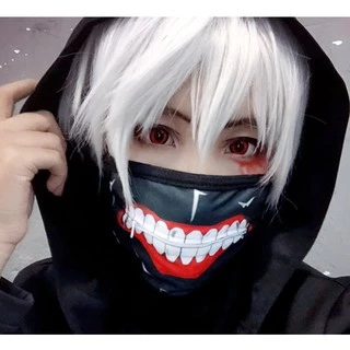 **ส่งจากไทย** หน้ากากผ้า มีซิป รูดเปิด/ปิด ดูดน้ำได้ ใช้แทน หน้ากากอนามัย ลาย Tokyo Ghoul Mask