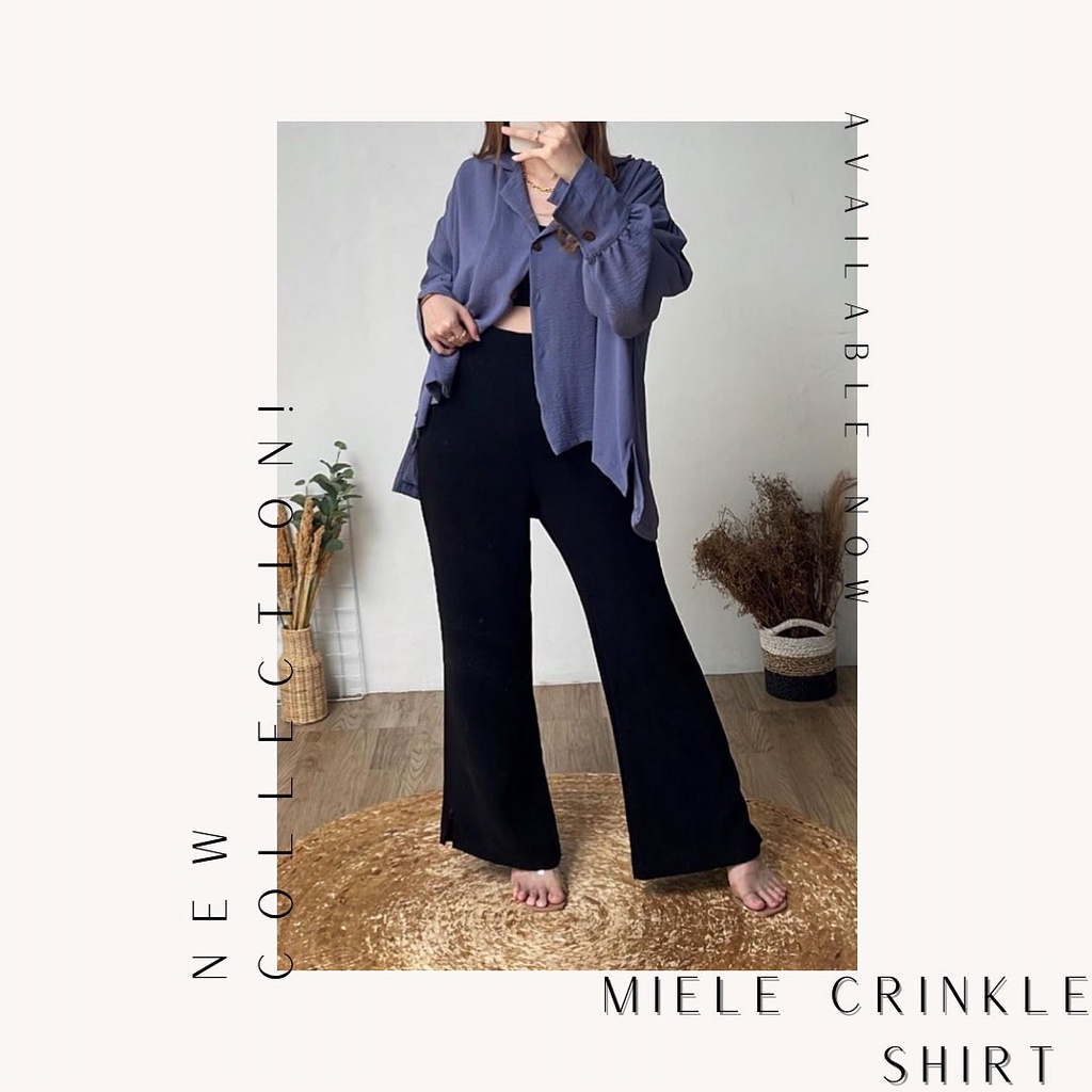 Miele เสื้อเบลาส์ แขนยาว ย่น ระบายอากาศ สําหรับผู้หญิง