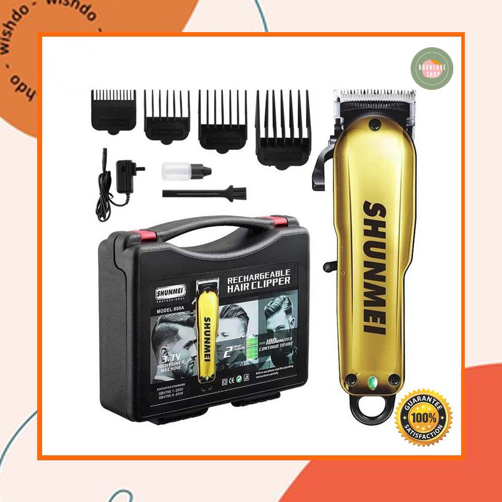 ปัตตาเลี่ยนไร้สาย SHUNMEI รุ่น 808A ลับคมแต่งฟันเฟดพร้อมใช้งาน