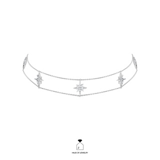 Haus of Jewelry - CELESTIAL CHOKER สร้อยคอเงินแท้ ประดับเพชรคิวบิกเซอร์โคเนีย (Cubic Zirconia)