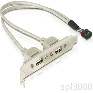 Spl - อะแดปเตอร์สายเคเบิลต่อขยาย 2 พอร์ต Usb 2 . 0 To 9 Pin สําหรับคอมพิวเตอร์